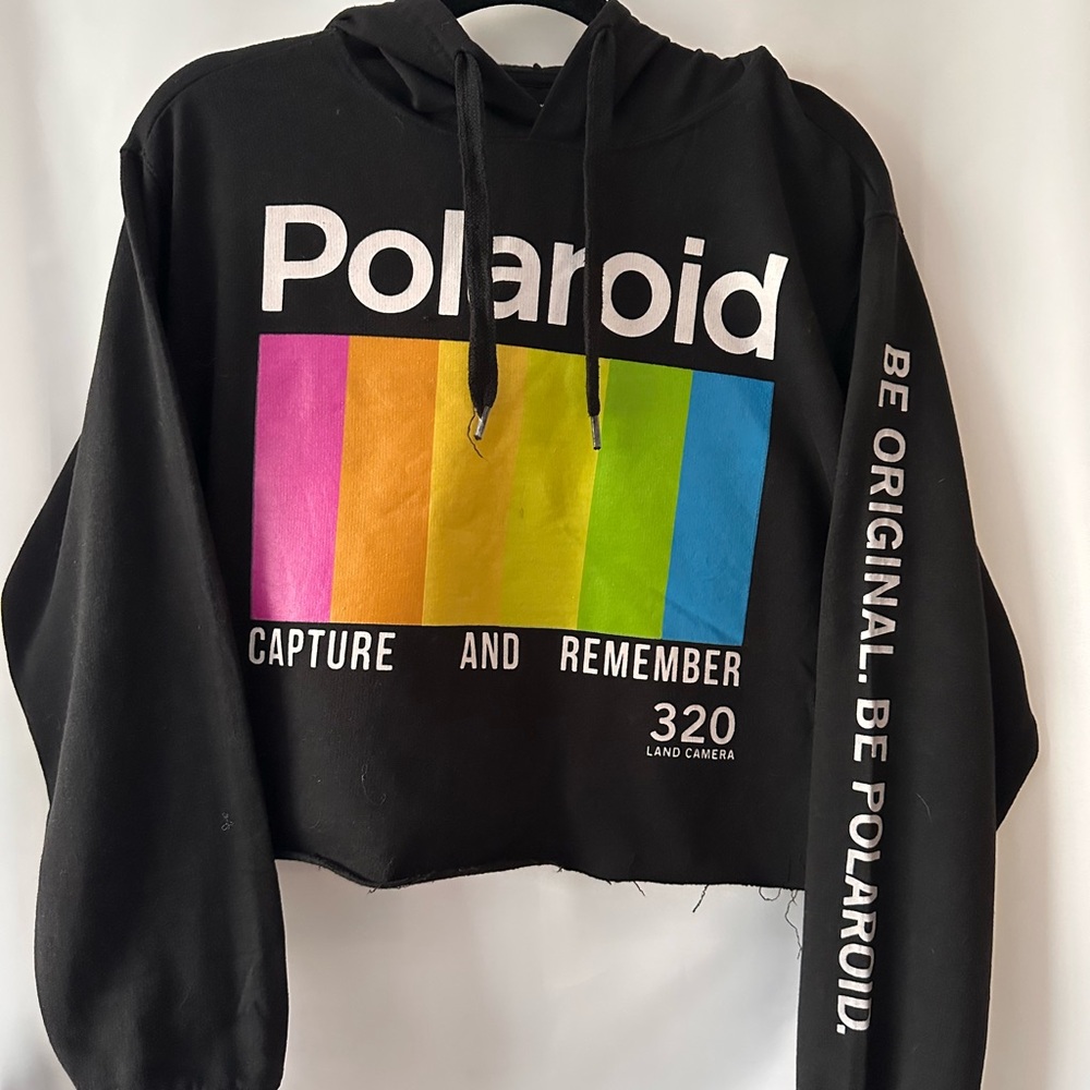 Polaroid Black Hoodie with White Logo